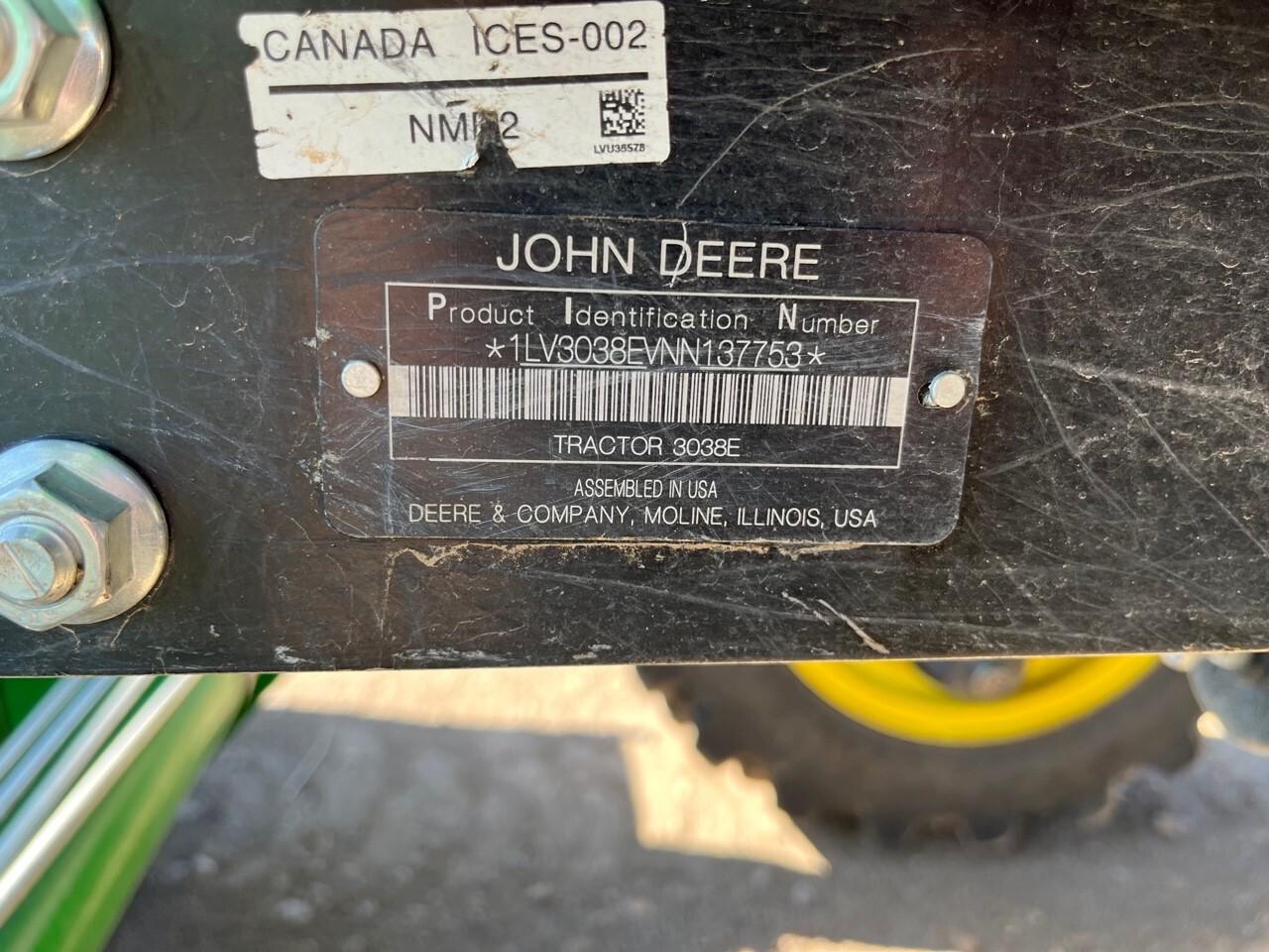2022 John Deere 3038E